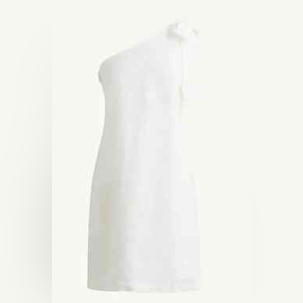J. Crew One-Shoulder White Mini Dress